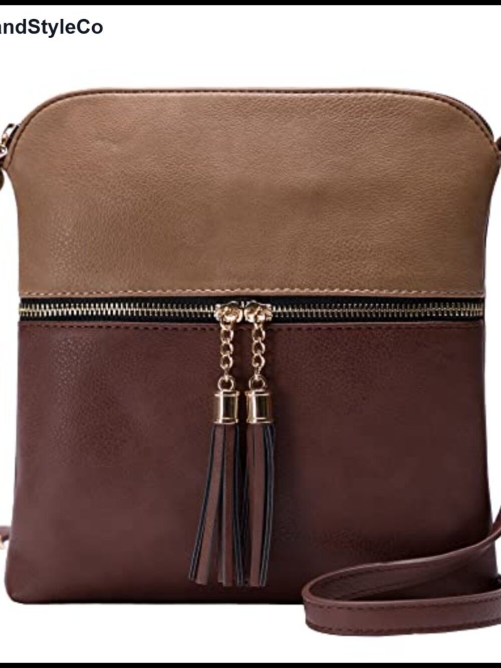 Lightweight Medium Crossbody Purse with Tassel, Faux Leather, Adjustable Strap